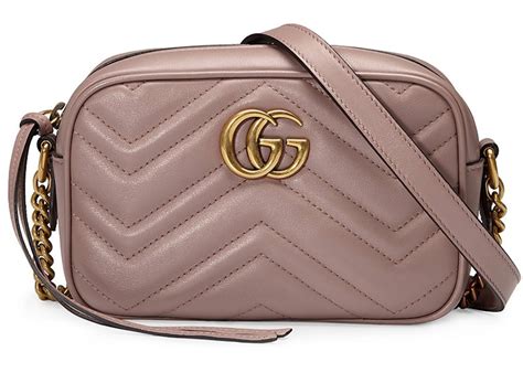 Gucci GG Marmont Camera Bag Matelasse Mini Dusty Pink